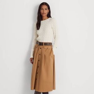 Lauren Ralph Lauren Button-front
Micro-sanded Twill Skirt In Classic